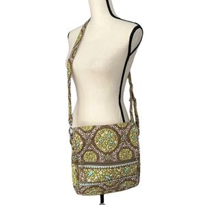 Vera Bradley Hipster Green, Blue, & Beige Crossbody Bag